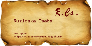 Ruzicska Csaba névjegykártya