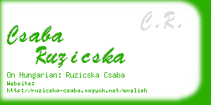 csaba ruzicska business card